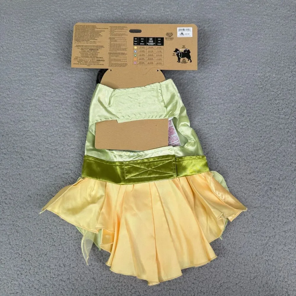 Disney Tails Dog Costume Princess‎ Tiana Medium Dress Wig Pet Halloween Outfit